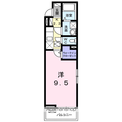 メゾンパルフェⅢ(1K/1階)の間取り写真
