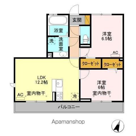 コートイーリス(2LDK/2階)の間取り写真