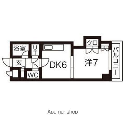 パピリオ(1DK/5階)の間取り写真