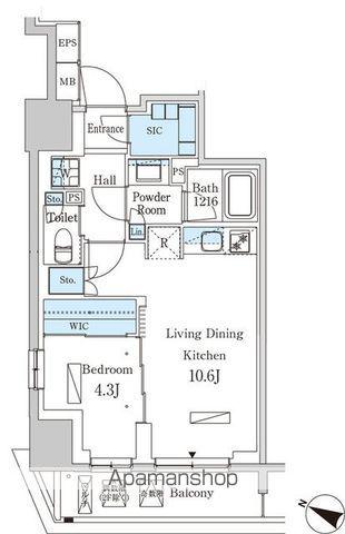 パークアクシス神保町(1LDK/6階)の間取り写真