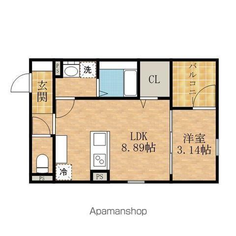 FSTYLE西取石4号館(1LDK/1階)の間取り写真