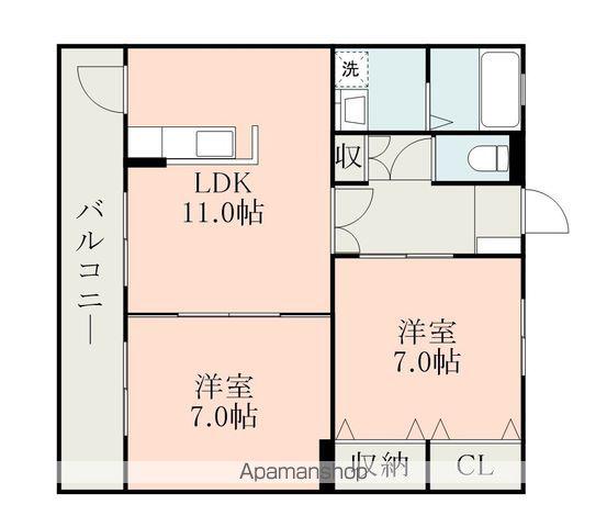 コートプレイス龍田Ⅲ(2LDK/3階)の間取り写真