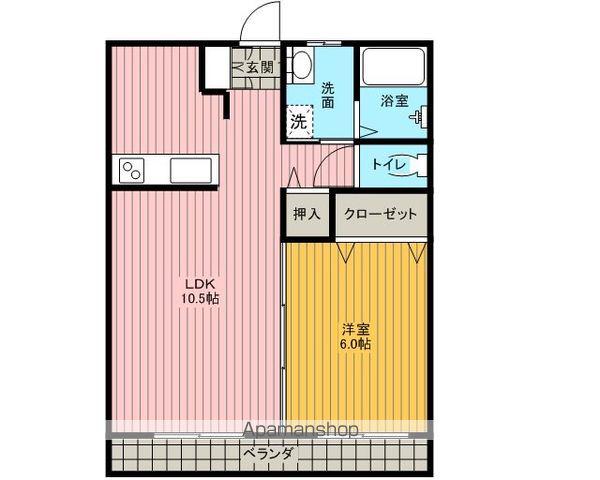 ブライトC(1LDK/1階)の間取り写真