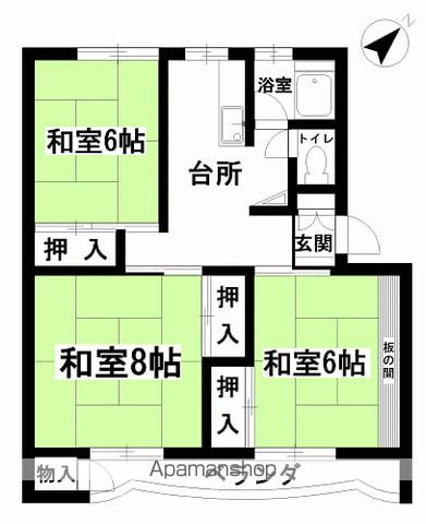 せんりきコーポ(3DK/2階)の間取り写真