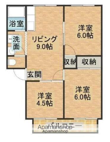 サンハイツ(3DK/2階)の間取り写真