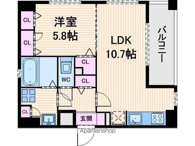 シェーンブルン(1LDK/3階)の間取り写真