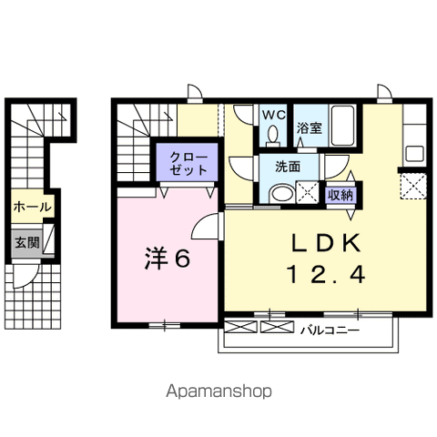 サンテール(1LDK/2階)の間取り写真