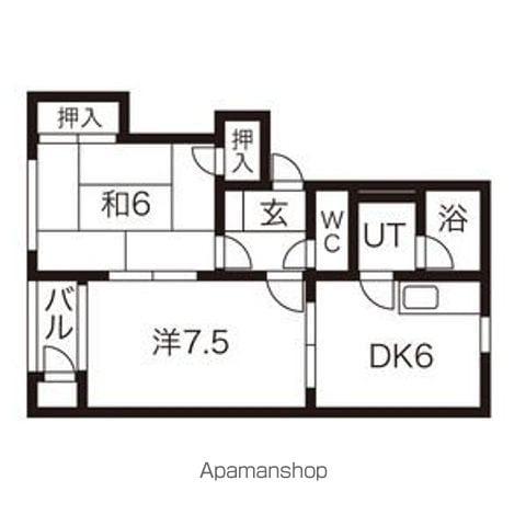 アップルヴィレッジY棟(2DK/2階)の間取り写真