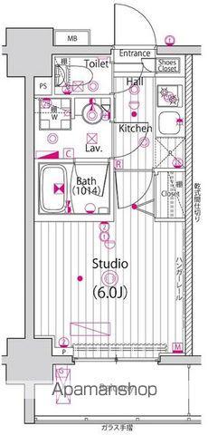 ガーラ・プレシャス高輪台(1K/5階)の間取り写真