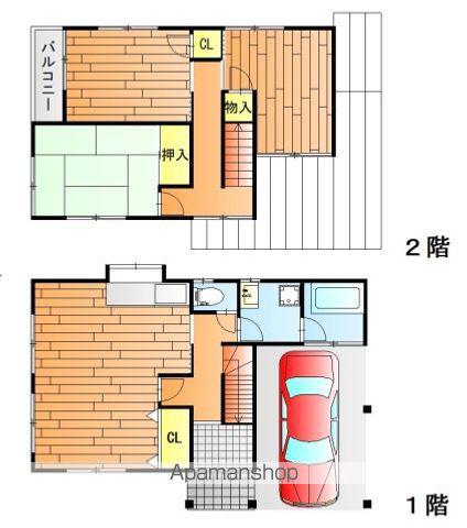 可部線 大町駅(広島) 徒歩10分 2階建 築38年(2LDK)の間取り写真