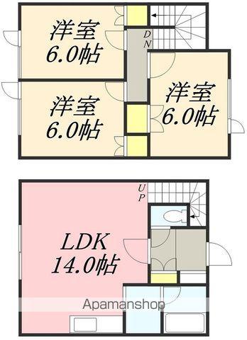 ルポール富岡壱番館(3LDK/1階)の間取り写真