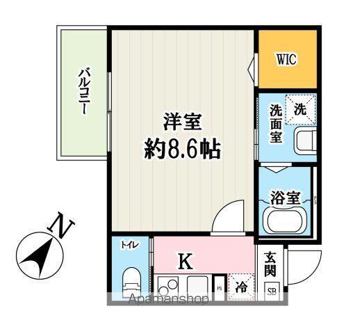 キャメル新狭山3(1K/3階)の間取り写真