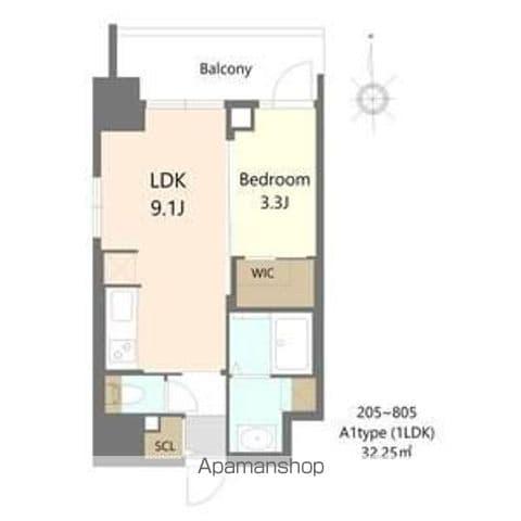 S-RESIDENCE松屋町ASENCE(1LDK/7階)の間取り写真