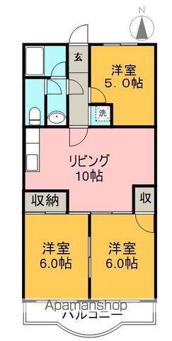 レジデンス西村(3LDK/4階)の間取り写真