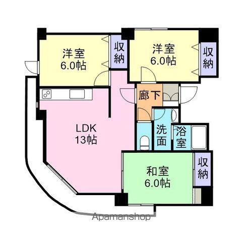 エコーヴィラ(3LDK/4階)の間取り写真