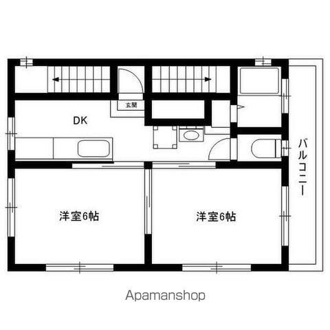 クインハウス(2DK/2階)の間取り写真