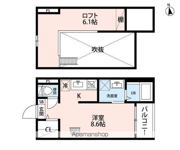 フランシェ(ワンルーム/2階)の間取り写真