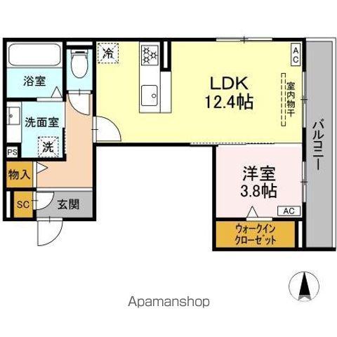 江向PARK(1LDK/2階)の間取り写真