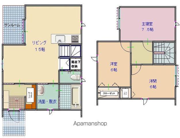 飯田線 北殿駅 徒歩17分 2階建 築5年(3LDK)の間取り写真