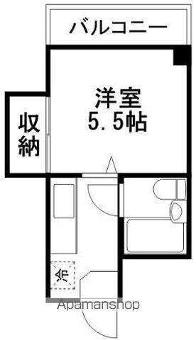 オーベルジュⅡ(1K/3階)の間取り写真