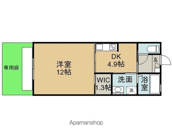 カレンコート・エフ(1DK/1階)の間取り写真