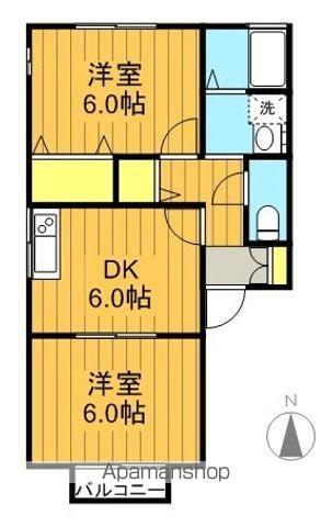 サニーコートKOBARI(2DK/1階)の間取り写真