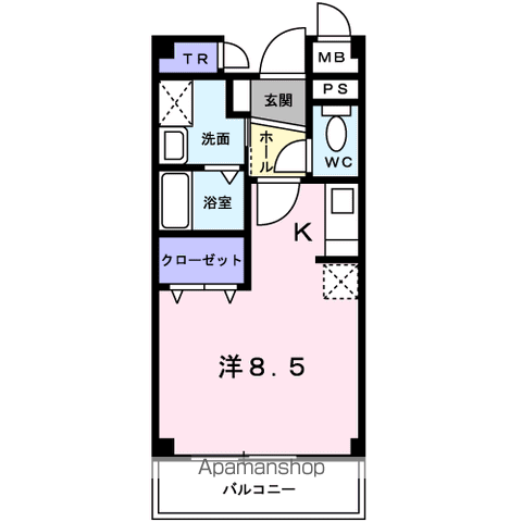 サンモールハイツA(1K/2階)の間取り写真