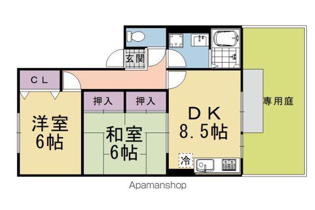 エーデルハイム千代川(2DK/2階)の間取り写真