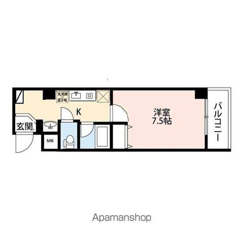 パンウエストリート(1K/9階)の間取り写真