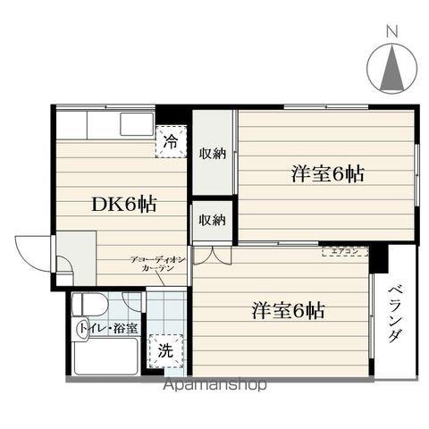 シャトレー木の実町(2DK/6階)の間取り写真