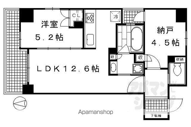 SOHO烏丸(1SLDK/3階)の間取り写真