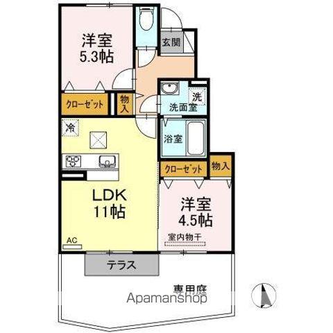 サンロード仏生山(2LDK/1階)の間取り写真