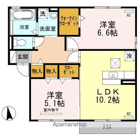 フェリース(2LDK/1階)の間取り写真