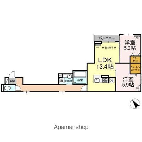 D-STYLE久米川(2LDK/3階)の間取り写真
