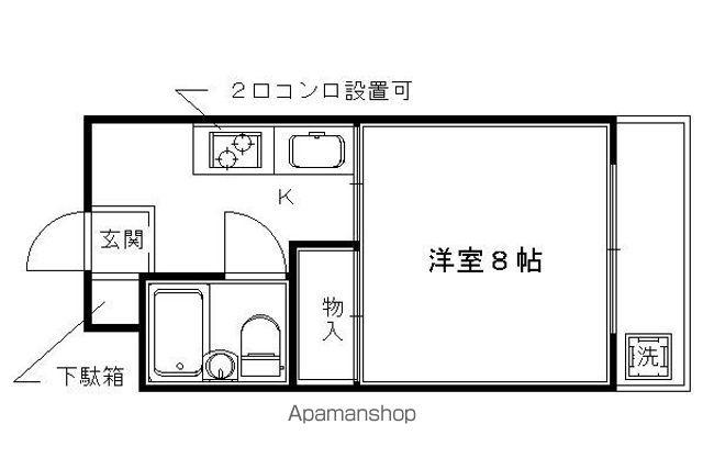 シルクハウスⅡ(1K/2階)の間取り写真