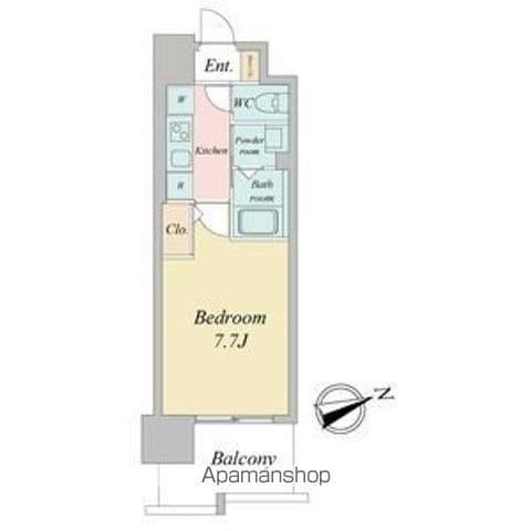 リバーコート砂田橋Ⅰ(1K/9階)の間取り写真