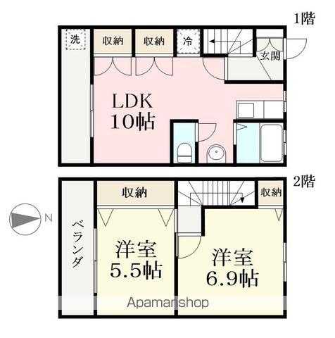スパッティハウス(2LDK/1階)の間取り写真