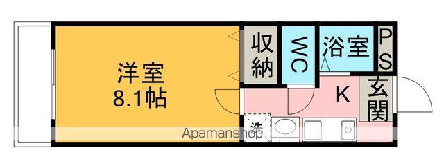 ワンダースクエア出川Ⅱ(1K/1階)の間取り写真