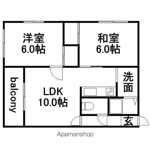 エクセレンス北郷(2LDK/2階)の間取り写真