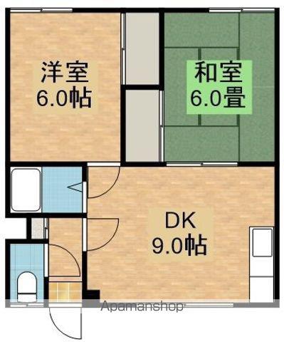 ハイツ木村(2DK/2階)の間取り写真