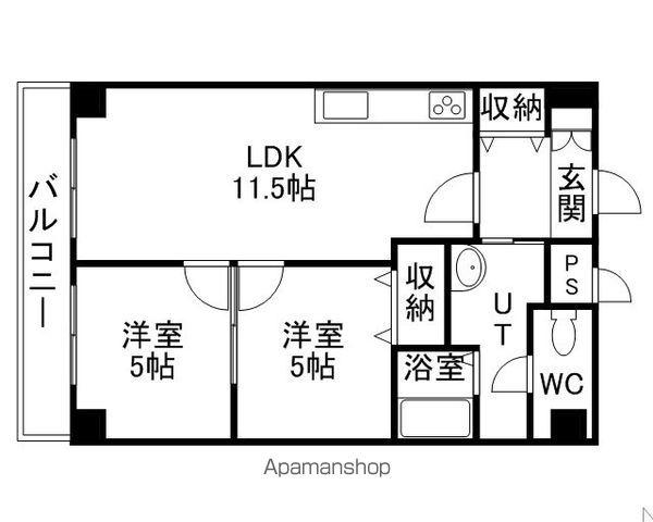 CROSS POINT(2LDK/8階)の間取り写真