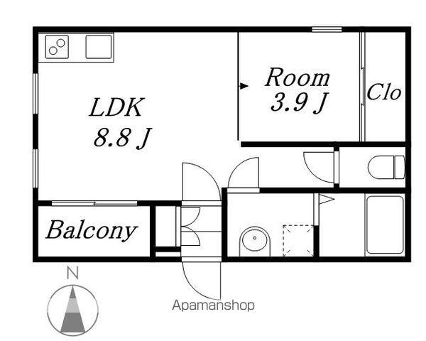 ガルテン(1LDK/3階)の間取り写真