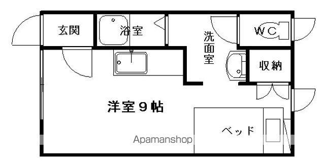 文教荘(ワンルーム/2階)の間取り写真