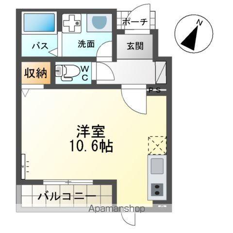 グランドコートMH(ワンルーム/1階)の間取り写真