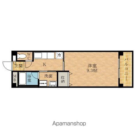 アルカンシェル21(1K/1階)の間取り写真