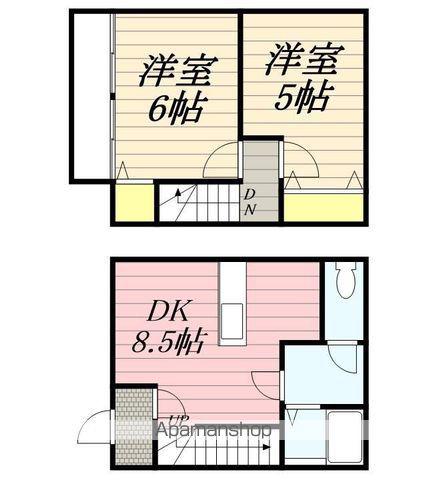 メゾン・K(2DK/1階)の間取り写真