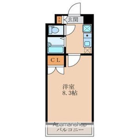 クリムゾン博多(1K/8階)の間取り写真
