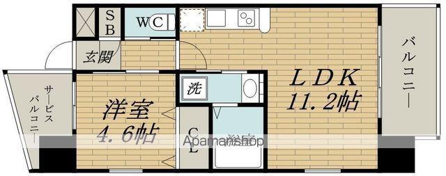 プレジオ十三(1LDK/2階)の間取り写真