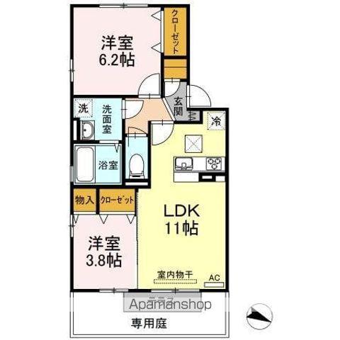 グレイシア(2LDK/1階)の間取り写真