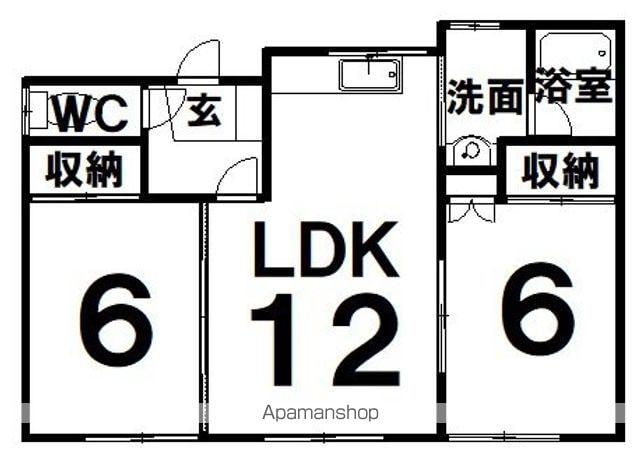 中村ハイツ 中島町(2LDK/2階)の間取り写真
